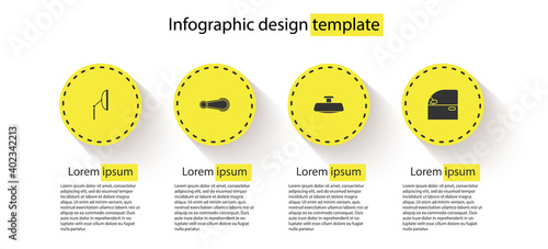 Set Windscreen wiper, Car door handle, mirror and . Business infographic template. Vector.