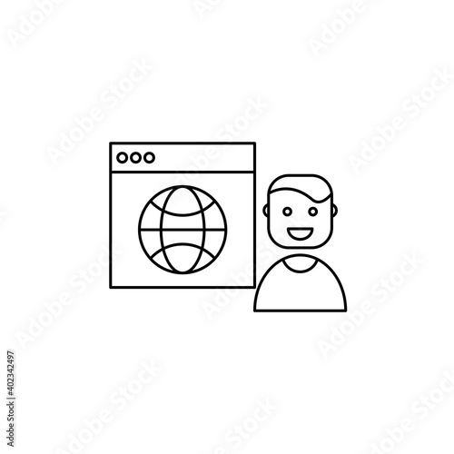 Website administrator icon. An administrator character icon. Vector