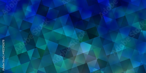 Light BLUE vector template with crystals, squares.