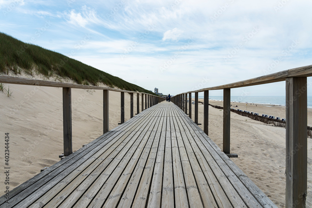 Sylt - View to boardwalk alongside towards Westerland on a Summerday