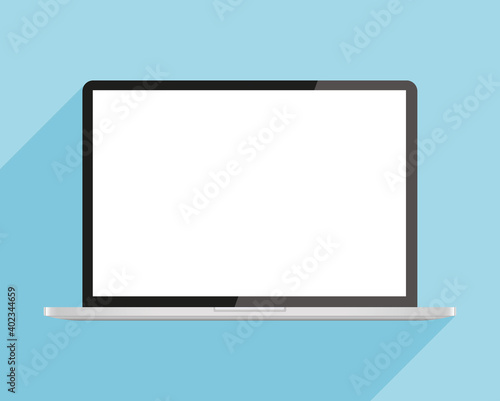 Modern thin frame realistic laptop  notebook or ultrabook mockup for inserting any UI interface advertising or business presentation isolated vector illustration.