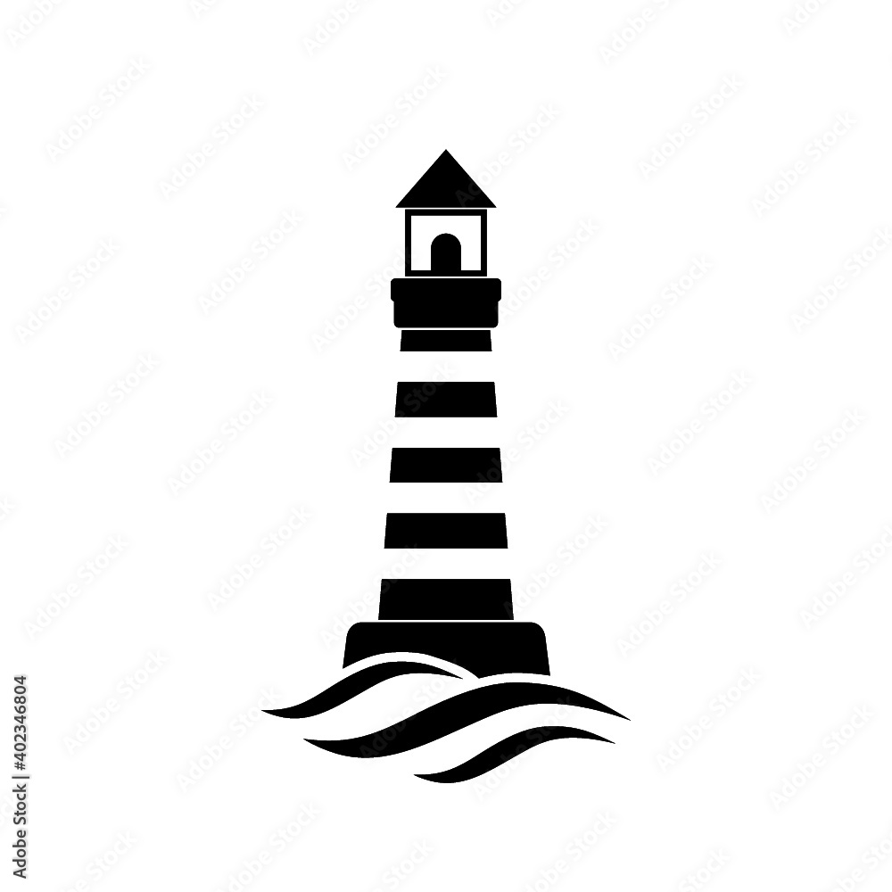 Lighthouse icon isolated on white background