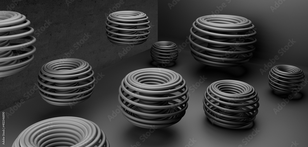 3d Mural art With Black Grey Rings and Black Walls. 3d Wallpaper for Wall, Web, Floor, Background High Quality 3d wallpaper 3d Background 3d Mural art With Black Grey Rings and Black Walls. 3d Wallpaper for Wall, Web, Floor, Background High Quality 3d wallpaper 3d Background