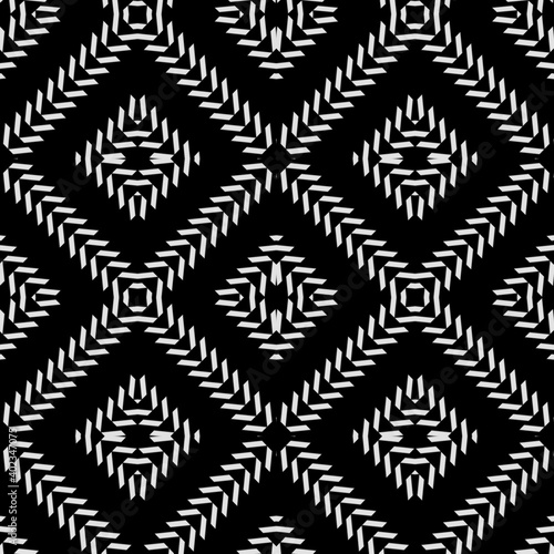 Black and white texture. Abstract seamless geometric pattern.