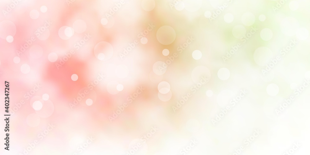 Light Pink, Green vector layout with circles.