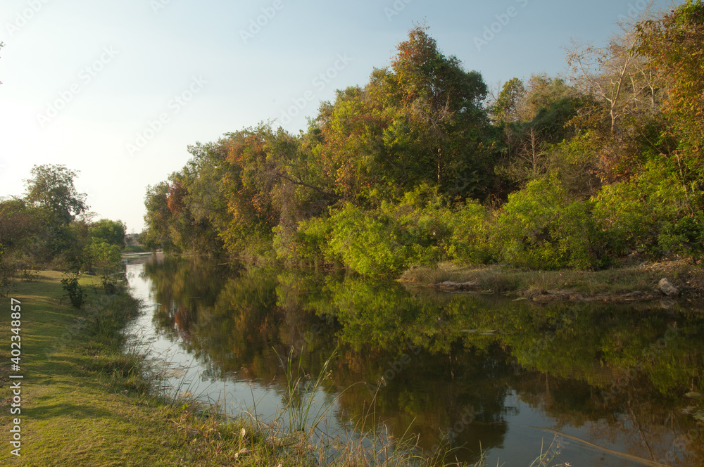 Hiran river as it passes through Sasan. Gir Sanctuary. Gujarat. India. Hiran river as it passes through Sasan. Gir Sanctuary. Gujarat. India.