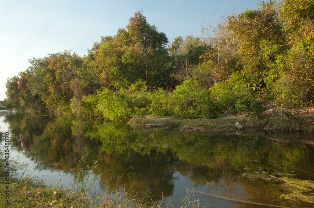 Hiran river as it passes through Sasan. Gir Sanctuary. Gujarat. India. Hiran river as it passes through Sasan. Gir Sanctuary. Gujarat. India.