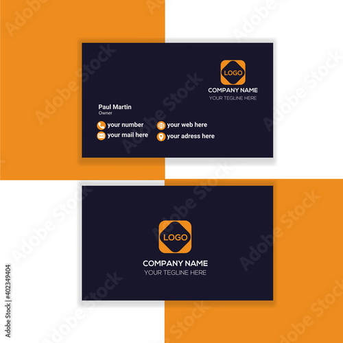 Business card, corporate business card, design in vector, minimal, design, modern