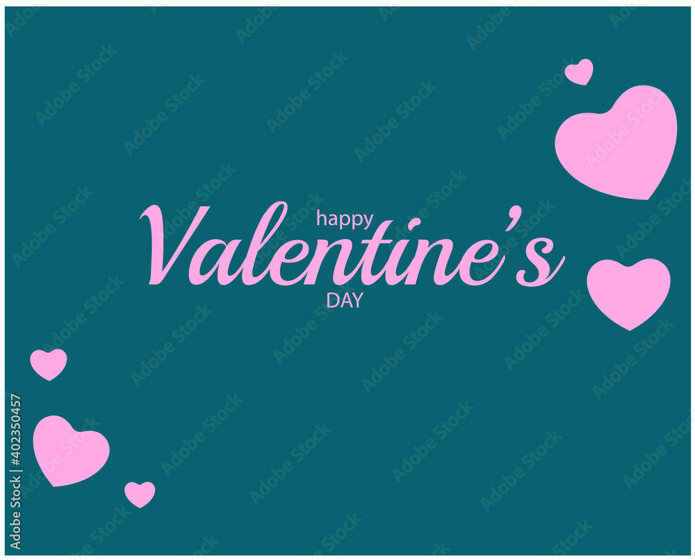 Happy Valentine`s Day, holiday card with heart and lettering