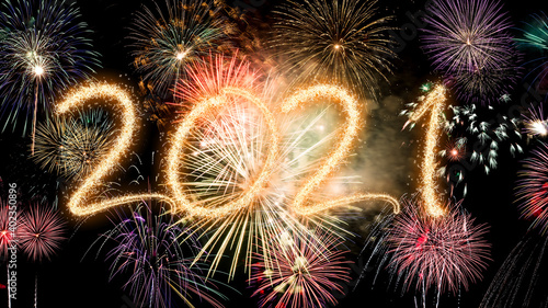 2021 New Year fireworks background