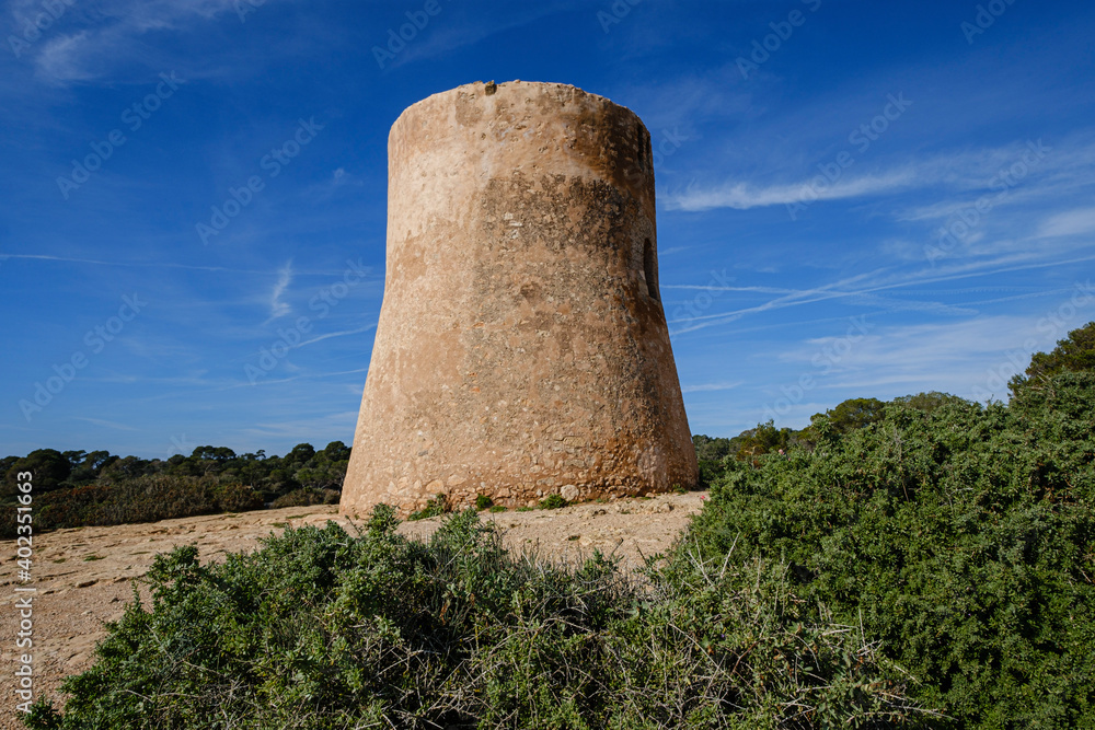 cala Pi tower, Cala pi, Llucmajor, Mallorca, Balearic Islands, Spain