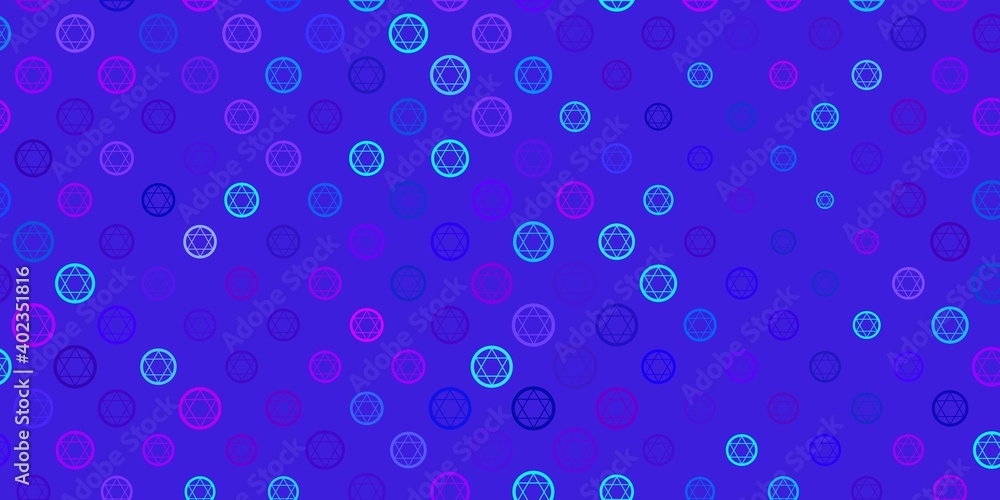Light Pink, Blue vector backdrop with mystery symbols. Light Pink, Blue vector backdrop with mystery symbols.