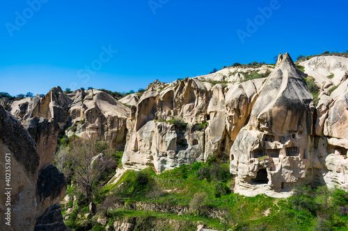 Turkey, Cappadocia, Göreme National Park - 25 April 2019 - Fantastic view of the nature of Cappadocia