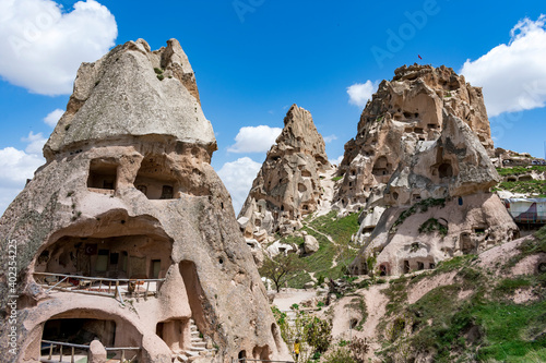 Turkey, Cappadocia, Uçhisar - 25 April 2019 - An extraordinary "natural building" in Uçhisar in Cappadocia