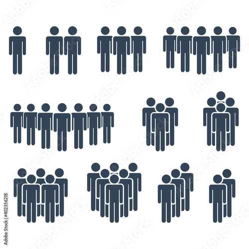 People icon set. Avoid crowds human concept. Business teamwork vector illustration. 