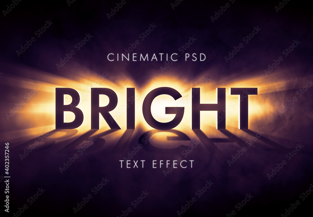 Light Burst or Beem Text Effect Mockup Stock Template | Adobe Stock
