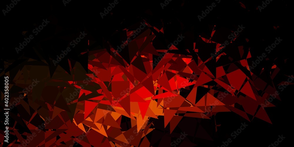 Dark orange vector backdrop with triangles, lines.