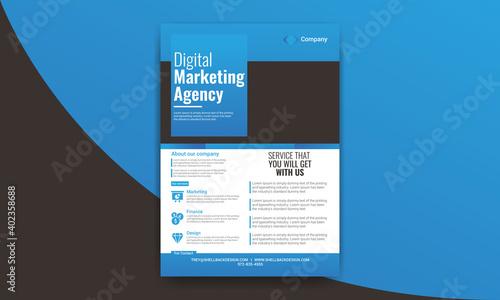 Creative and Modern Leaflet Brochure Corporate Business Flyer Layout Template design A4 size