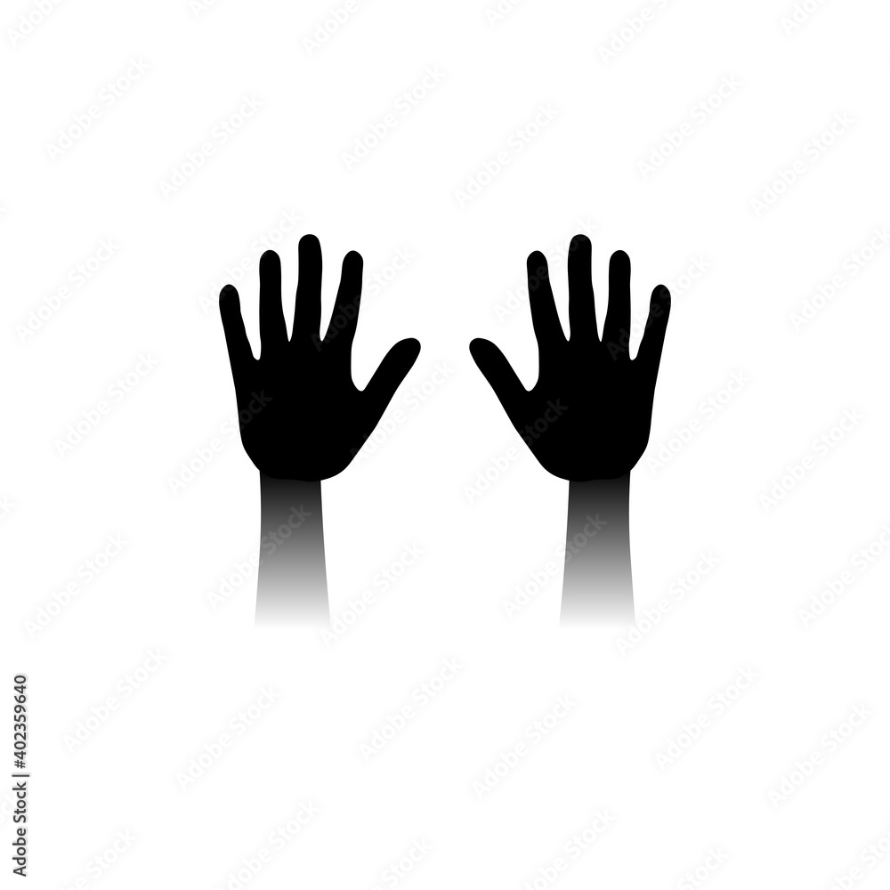 Fototapeta premium Black icon human hand, hand sign. Vector illustration eps 10