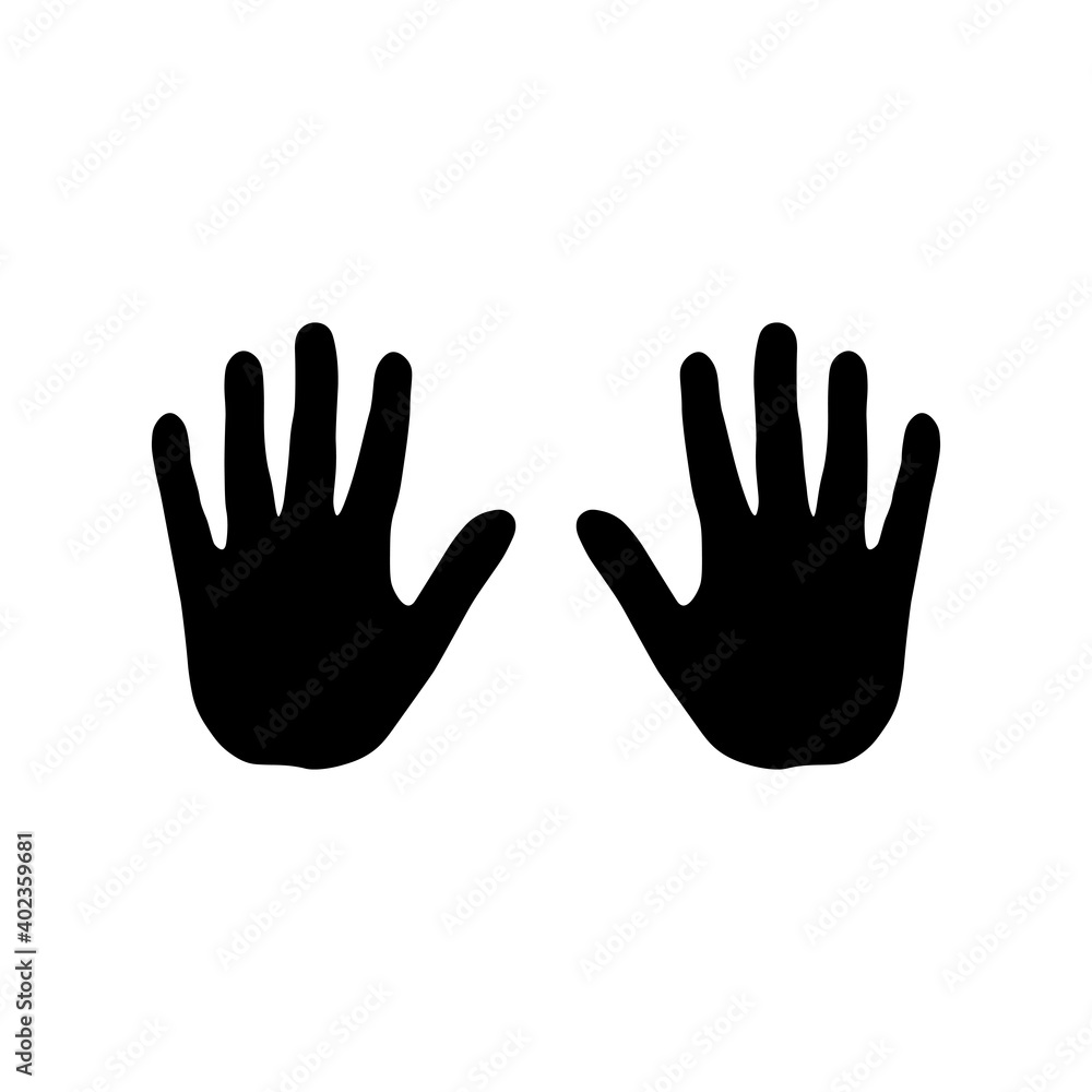 Black icon human hand, hand sign. Vector illustration eps 10 Black icon human hand, hand sign. Vector illustration eps 10