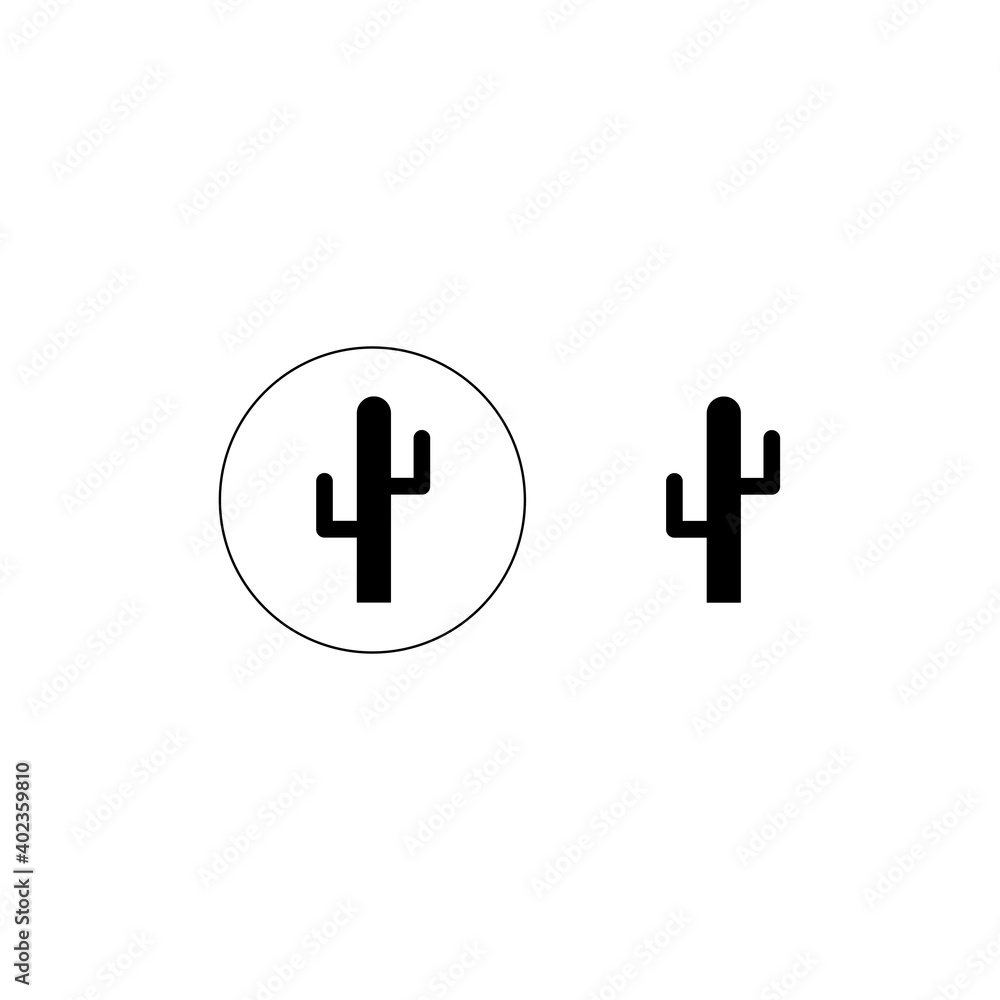 Fototapeta premium Black cactus icon, plant sign. Vector illustration eps 10