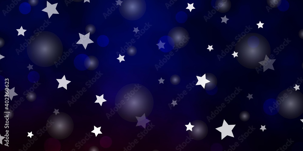 Dark Blue, Red vector pattern with circles, stars. Dark Blue, Red vector pattern with circles, stars.