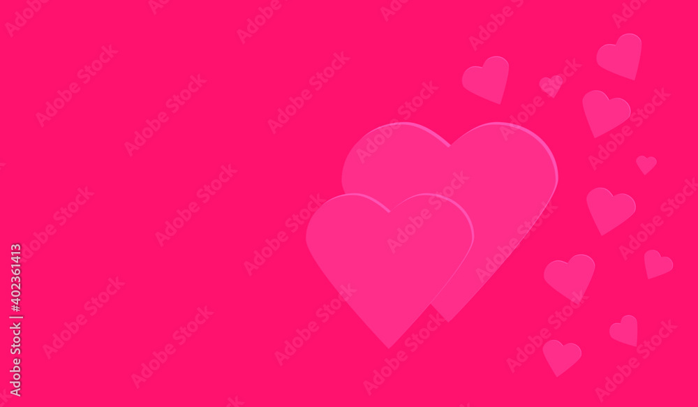 Pink hearts. Valentine's day background. Vector illustration.