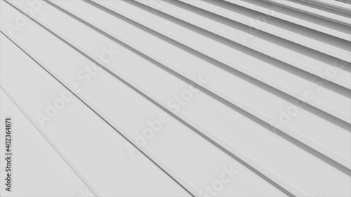 Abstract design of motion stairs. White minimal architectural background. 3d illustration
