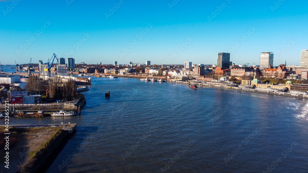 The district of Hamburg St. Pauli at the harbour - travel photography The district of Hamburg St. Pauli at the harbour - travel photography
