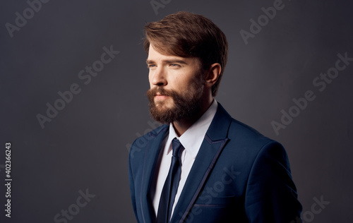 Man in suit emotions cropped professional business executive