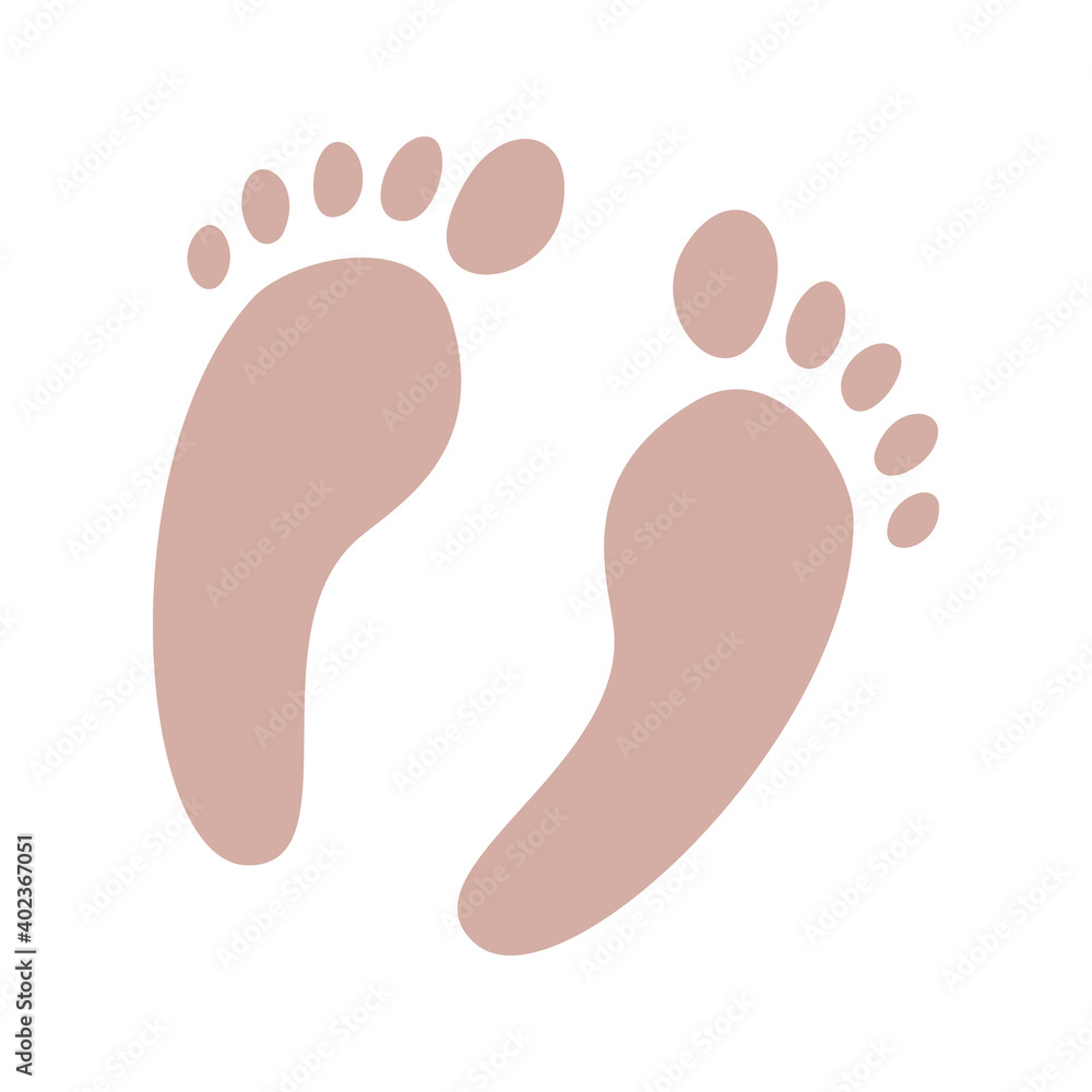 Cute vector child footstep, boho nursery clipart. Hand drawn doodle illustration. Cartoon kids clipart for baby shower, kids bedroom decor, birthday party or textile of apparel. Cute vector child footstep, boho nursery clipart. Hand drawn doodle illustration. Cartoon kids clipart for baby shower, kids bedroom decor, birthday party or textile of apparel.