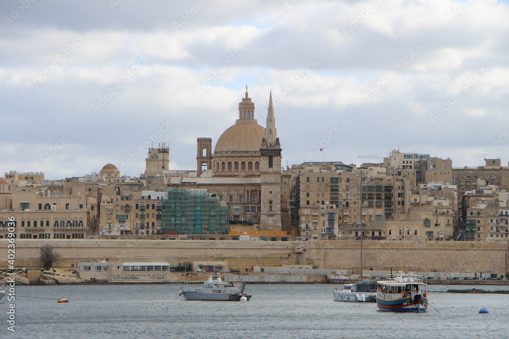 La Valette du ferry depuis Sliema, Malte
