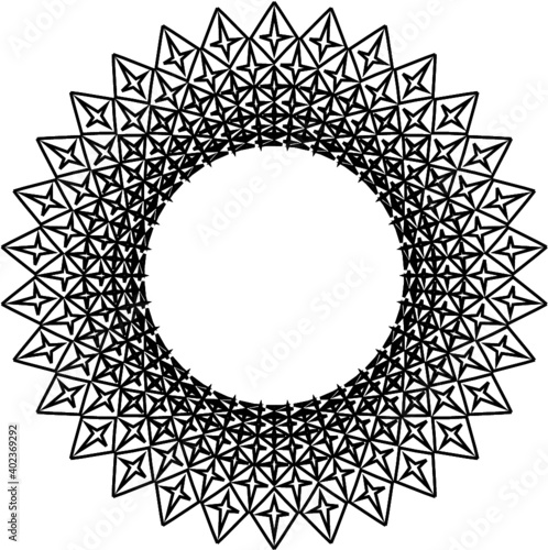Chip carving rosette for cnc carving, pattern, laser cutting, vector template, wall decor, hanging, stencil, engraving