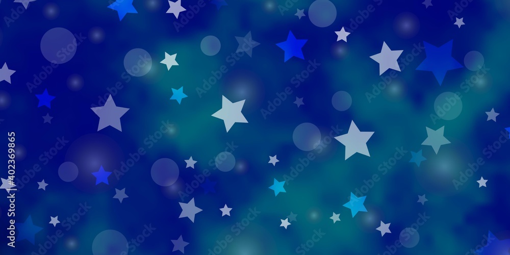 Light BLUE vector template with circles, stars. Light BLUE vector template with circles, stars.
