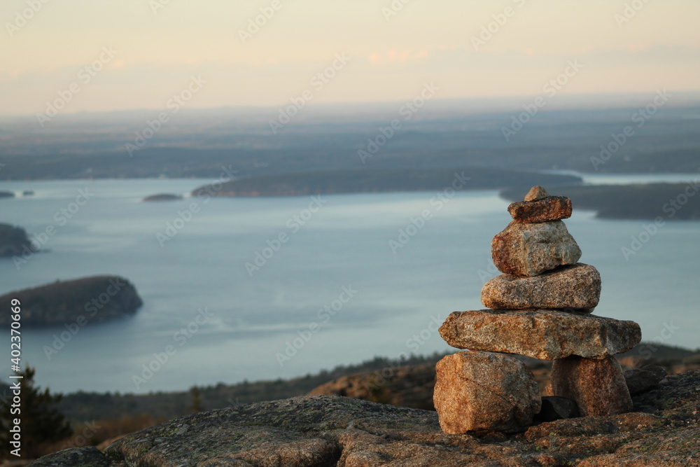 rocks in landscape acadia national park