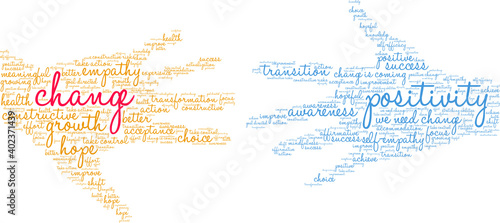 Change Word Cloud on a white background. 