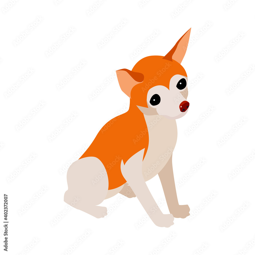 Fototapeta premium Puppy Pet Isometric Composition