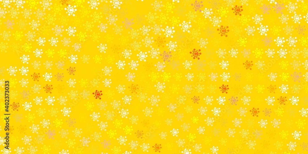 Light Yellow vector pattern with coronavirus elements. Light Yellow vector pattern with coronavirus elements.