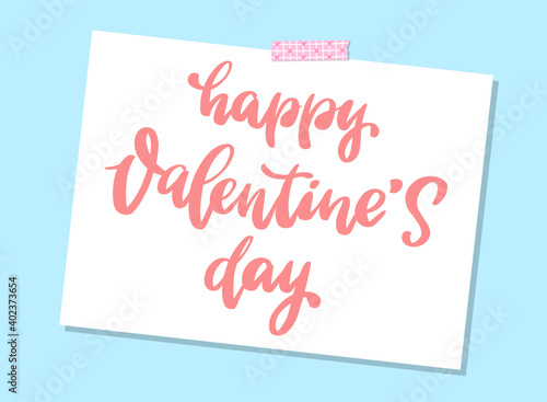 Cute hand lettering quote ‘Happy Valentine’s Day’ for cards, prints, signs, invitations, posters etc.