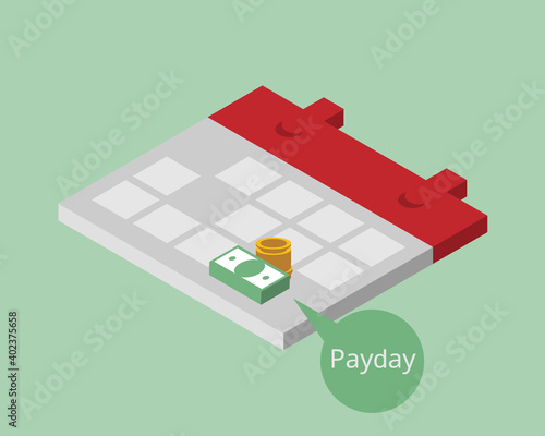 payday to receive salary at the end of the month vector