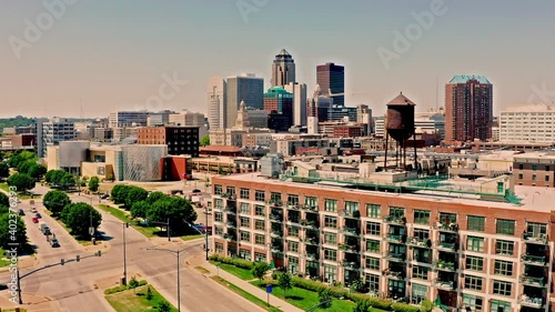 Des Moines Iowa Buildings and Apartments City Center Aerial  photo