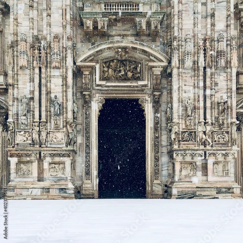 Milano in a snowy winter days