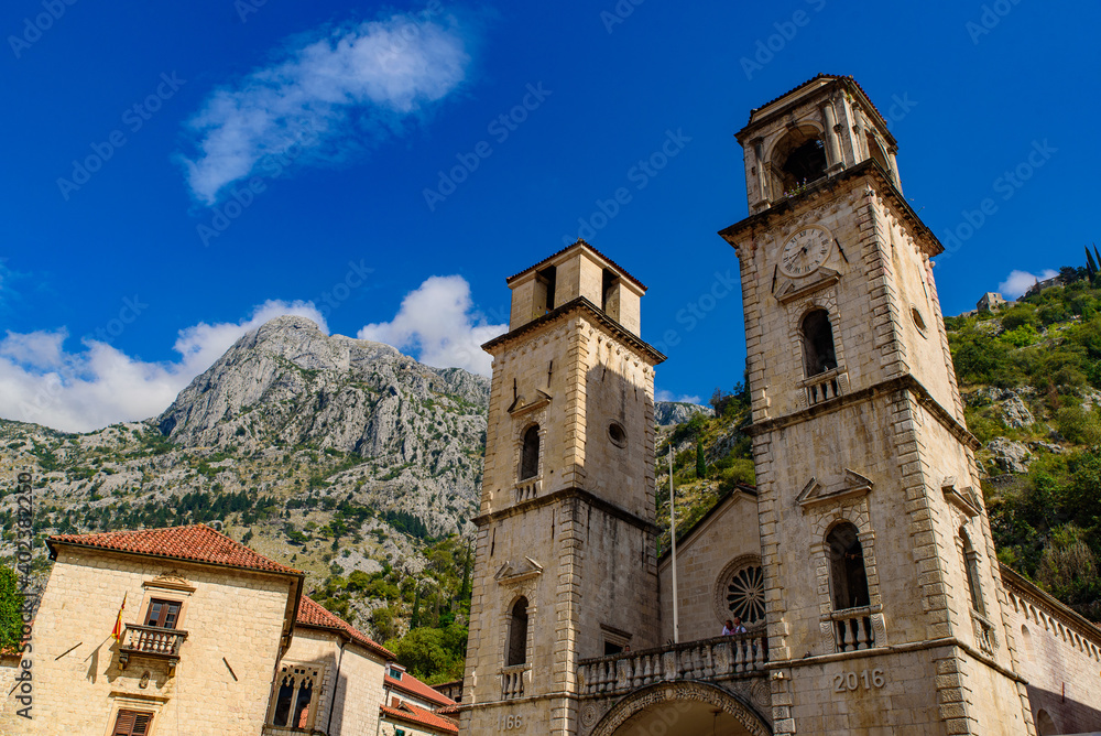 Cathedral of Saint Tryphon in the old town of Kotor, Montenegro