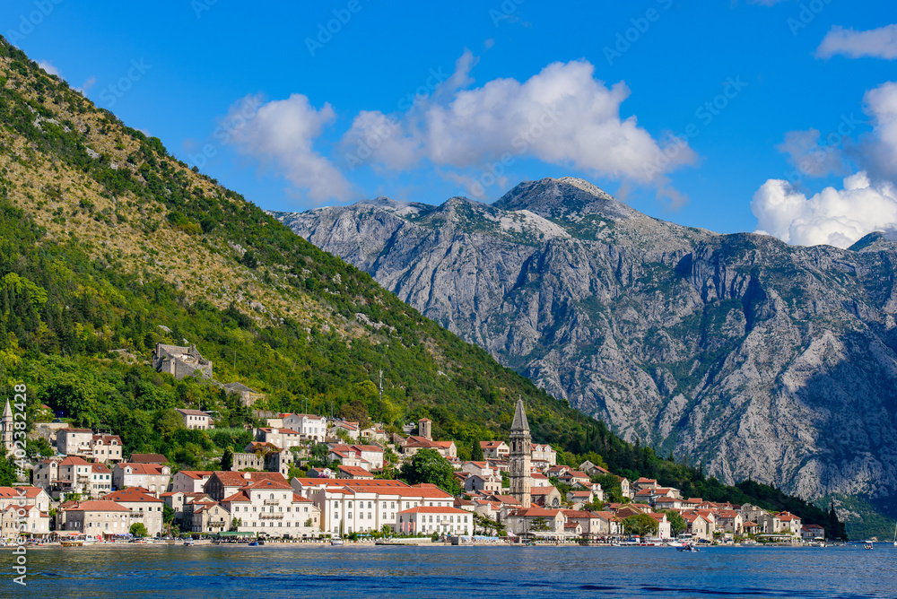 Perast, an old town on the Bay of Kotor in Montenegro