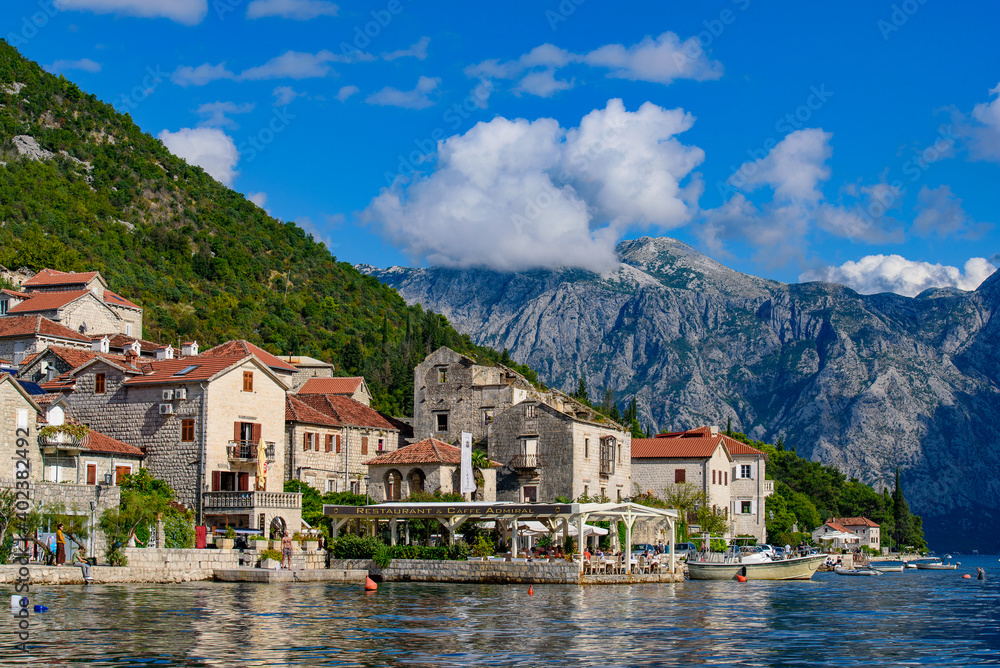 Fototapeta premium Perast, an old town on the Bay of Kotor in Montenegro