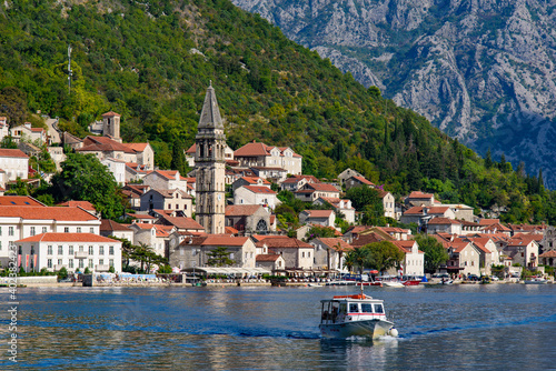 Perast, an old town on the Bay of Kotor in Montenegro