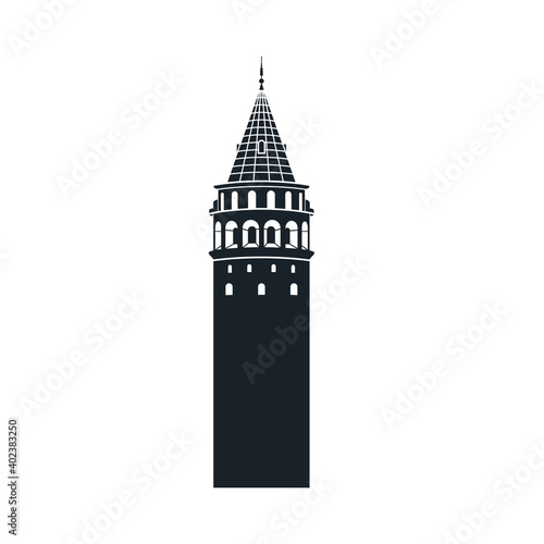 Historic Galata Tower vector drawing