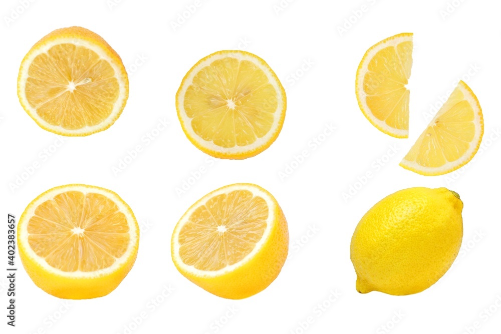 lemon slices isolated on white