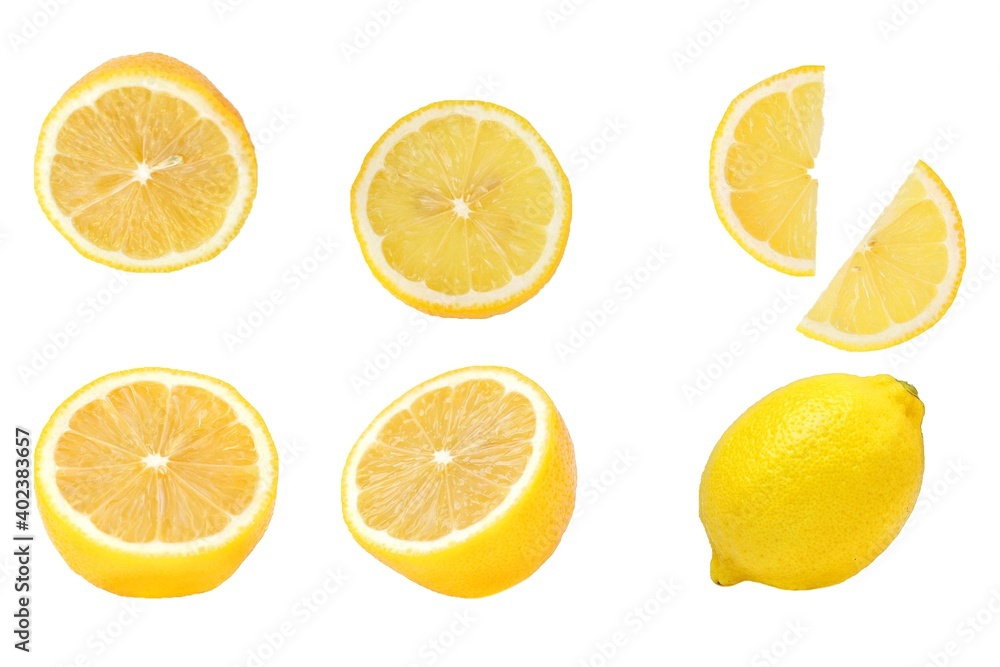 Obraz premium lemon slices isolated on white