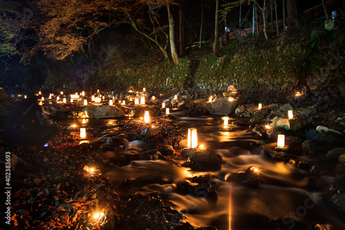 Flow into the river a lantern memorial service for the ancestors photo